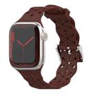 Lace Silicone Watch Band For Apple Watch Series 8&7 41mm / SE 2&6&SE&5&4 40mm / 3&2&1 38mm(Wine Red) - 1