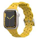 Lace Silicone Watch Band For Apple Watch Series 9&8&7 41mm / SE 3&SE 2&6&SE&5&4 40mm / 3&2&1 38mm(Yellow) - 1