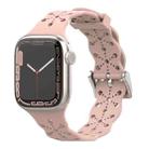 Lace Silicone Watch Band For Apple Watch Ultra 49mm / Series 8&7 45mm / SE 2&6&SE&5&4 44mm / 3&2&1 42mm(Vintage Rose) - 1