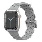 Lace Silicone Watch Band For Apple Watch Ultra 49mm / Series 8&7 45mm / SE 2&6&SE&5&4 44mm / 3&2&1 42mm(Cloudy Grey) - 1