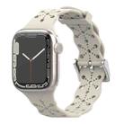 Lace Silicone Watch Band For Apple Watch Ultra 49mm&Watch Ultra 2 49mm / Series 9&8&7 45mm / SE 3&SE 2&6&SE&5&4 44mm / 3&2&1 42mm(Beige) - 1