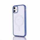 2 in 1 Colorful Frame Transparent Magnetic Phone Case For iPhone 11 Pro Max(Blue) - 1