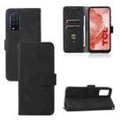 For TCL 205 Skin Feel Magnetic Buckle Leather Phone Case(Black) - 1