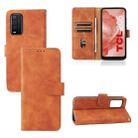 For TCL 205 Skin Feel Magnetic Buckle Leather Phone Case(Brown) - 1