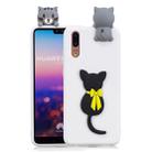 For Huawei P20 3D Cartoon Pattern Shockproof TPU Protective Case(Little Black Cat) - 1