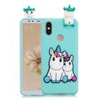 For Huawei Y6 2019 3D Cartoon Pattern Shockproof TPU Protective Case(Couple Unicorn) - 1