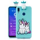 For Huawei Y7 2019 3D Cartoon Pattern Shockproof TPU Protective Case(Couple Unicorn) - 1