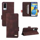 For vivo Y51 2020 / Y31 2021 Magnetic Clasp Leather Phone Case(Brown) - 1