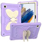 For Samsung Galaxy Tab A8 10.5 2021 Beige PC + Silicone Holder Tablet Case(Beige+Raro Purple) - 1