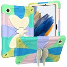 For Samsung Galaxy Tab A8 10.5 2021 Beige PC + Silicone Holder Tablet Case(Colorful Green) - 1