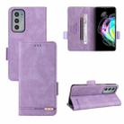 For Motorola Edge 20 Magnetic Clasp Leather Phone Case(Purple) - 1