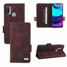 For Motorola Moto E20 / E40 Magnetic Clasp Leather Phone Case(Brown) - 1