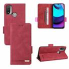 For Motorola Moto E20 / E40 Magnetic Clasp Leather Phone Case(Red) - 1