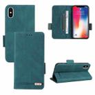 For iPhone X / XS Magnetic Clasp Leather Phone Case(Green) - 1