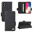 For iPhone X / XS Magnetic Clasp Leather Phone Case(Black) - 1