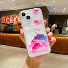 Transparent TPU Shockproof Phone Case For iPhone 13(Colorful Blue Clouds) - 1