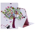 For Galaxy Tab S4 10.5 T830 / T835 Colored Drawing Pattern Horizontal Flip PU Leather Case with Holder & Card Slots & Wallet (Cat and Tree) - 1