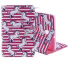 For Galaxy Tab A 8.0 (2018) T387 Colored Drawing Pattern Horizontal Flip PU Leather Case with Holder & Card Slots & Wallet(Horse) - 1
