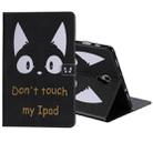 For Galaxy Tab A 10.5 T590 / T595 Colored Drawing Pattern Horizontal Flip PU Leather Case with Holder & Card Slots & Wallet(Cat Ears) - 1