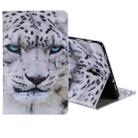 For Galaxy Tab A 10.5 T590 / T595 Colored Drawing Pattern Horizontal Flip PU Leather Case with Holder & Card Slots & Wallet(White Panther) - 1