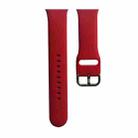 Silicone Watch Band, Size: S 110mm For Apple Watch Series 8&7 41mm / SE 2&6&SE&5&4 40mm / 3&2&1 38mm(Rose Red) - 1