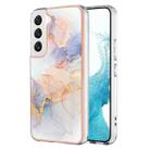 For Samsung Galaxy S22+ 5G Electroplating IMD TPU Phone Case(White Marble) - 1