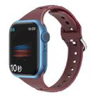 Silicone Small Waist Watch Band For Apple Watch Series 8&7 41mm / SE 2&6&SE&5&4 40mm / 3&2&1 38mm(Wine Red) - 1