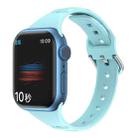 Silicone Small Waist Watch Band For Apple Watch Series 8&7 41mm / SE 2&6&SE&5&4 40mm / 3&2&1 38mm(Light Blue) - 1