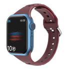 Silicone Small Waist Watch Band For Apple Watch Ultra 49mm / Series 8&7 45mm / SE 2&6&SE&5&4 44mm / 3&2&1 42mm(Wine Red) - 1