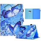 Sewing Pen Slot Leather Tablet Case For iPad 9.7 2018 & 2017(Butterflies) - 1