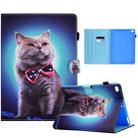 Sewing Pen Slot Leather Tablet Case For iPad 9.7 2018 & 2017(Bow Tie Cat) - 1