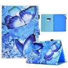 For iPad 10.2 2020 & 2019 Sewing Pen Slot Leather Tablet Case(Butterflies) - 1