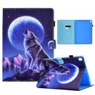 For iPad 10.2 2020 & 2019 Sewing Pen Slot Leather Tablet Case(Night Wolf) - 1