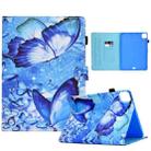 For iPad Pro 11 2022 / 2021 / 2020 Sewing Pen Slot Leather Tablet Case(Butterflies) - 1