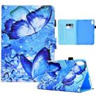 For iPad mini 6 Sewing Pen Slot Leather Tablet Case(Butterflies) - 1