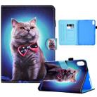 For iPad mini 6 Sewing Pen Slot Leather Tablet Case(Bow Tie Cat) - 1