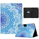 For iPad 10.2 2021 / 2020 Electric Pressed TPU Leather Tablet Case(Green Flower) - 1