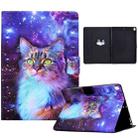 For iPad 10.2 2021 / 2020 Electric Pressed TPU Leather Tablet Case(Star Cat) - 1