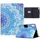 For iPad mini 6 / mini 2024 Electric Pressed TPU Leather Tablet Case(Green Flower) - 1