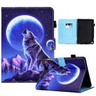 For Amazon Kindle Fire HD 8 2020 Sewing Pen Slot Leather Tablet Case(Night Wolf) - 1