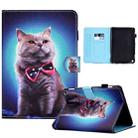 For Amazon Kindle Fire HD 10 2021 Sewing Pen Slot Leather Tablet Case(Bow Tie Cat) - 1