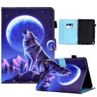 For Amazon Kindle Fire HD 10 2021 Sewing Pen Slot Leather Tablet Case(Night Wolf) - 1