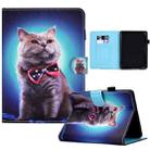 For Amazon Kindle Paperwhite 4 / 3 / 2 / 1 Sewing Pen Slot Leather Tablet Case(Bow Tie Cat) - 1