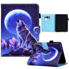 For Amazon Kindle Paperwhite 4 / 3 / 2 / 1 Sewing Pen Slot Leather Tablet Case(Night Wolf) - 1