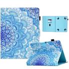 For 7 inch Tablet Electric Pressed TPU Leather Tablet Case(Green Flower) - 1
