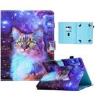 For 7 inch Tablet Electric Pressed TPU Leather Tablet Case(Star Cat) - 1