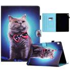 For Lenovo Tab M10 Sewing Pen Slot Leather Tablet Case(Bow Tie Cat) - 1