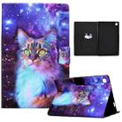 For Samsung Galaxy Tab A 10.1 2019 Electric Pressed TPU Leather Tablet Case(Star Cat) - 1