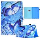 For Samsung Galaxy Tab A7 Lite T220 Sewing Pen Slot Leather Tablet Case(Butterflies) - 1