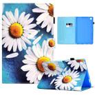 For Samsung Galaxy Tab A7 Lite T220 Sewing Pen Slot Leather Tablet Case(Sunflower) - 1